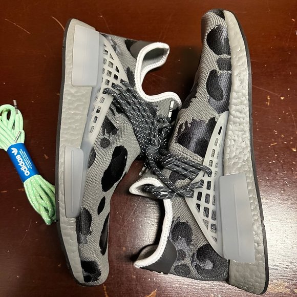 Adidas Mens Ash Gray Hu NMD Animal Print ID1531 Lace Up Sneaker Size US 11.5 - Picture 4 of 6